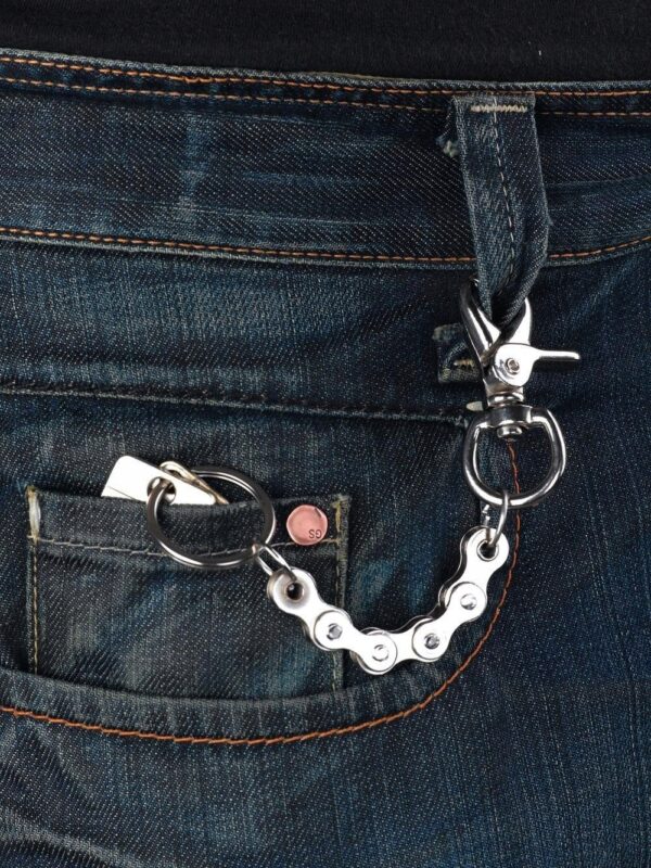Breloczek motocyklowy CHAIN 16cm , chromowy