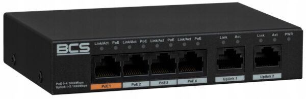 BCS-L-SP04G02G BCS LINE SWITCH POE 6 PORTOWY 4X POE 2X LAN RJ45 MOC 60W - obrazek 3