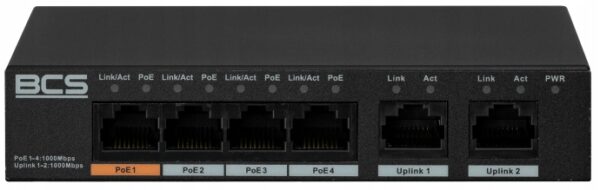 BCS-L-SP04G02G BCS LINE SWITCH POE 6 PORTOWY 4X POE 2X LAN RJ45 MOC 60W - obrazek 2