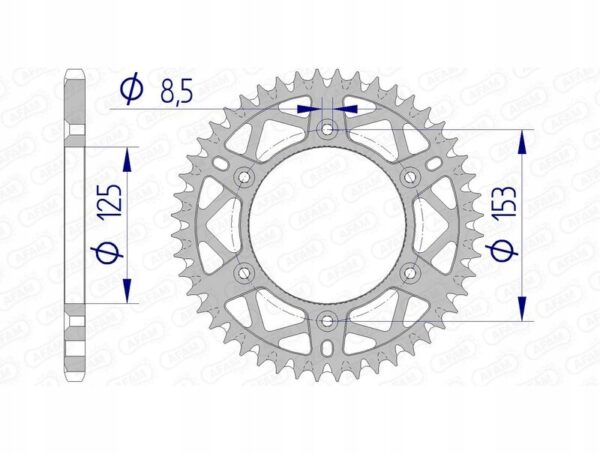 11212+48 ZĘBATKA NAPĘDZANA TYŁ MOTO. ALUMINIOWA ANODOWANA GUN METAL AFAM