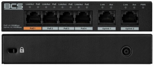 BCS-L-SP04G02G BCS LINE SWITCH POE 6 PORTOWY 4X POE 2X LAN RJ45 MOC 60W