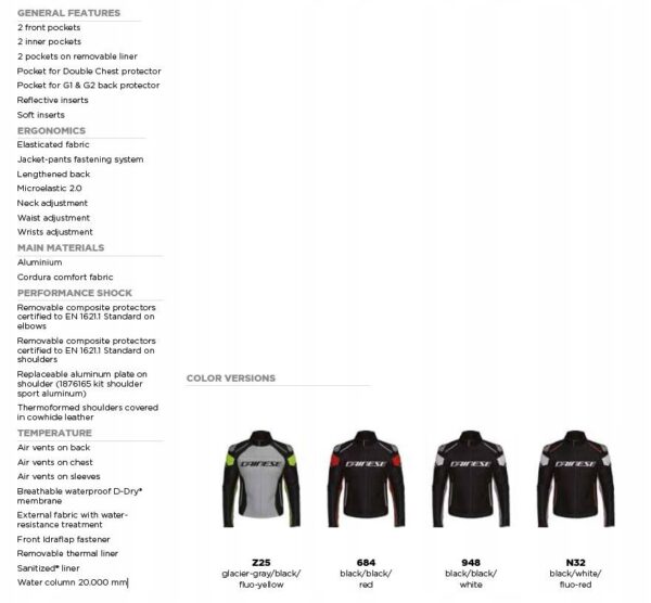 Kurtka tekstylna DAINESE RACING 3 D-DRY - 56 - obrazek 3