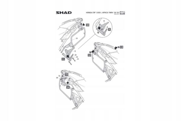MB Stelaże SHAD Honda CRF1000L AT [18-19] - obrazek 12