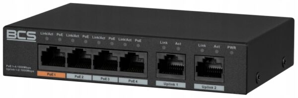 BCS-L-SP04G02G BCS LINE SWITCH POE 6 PORTOWY 4X POE 2X LAN RJ45 MOC 60W - obrazek 6