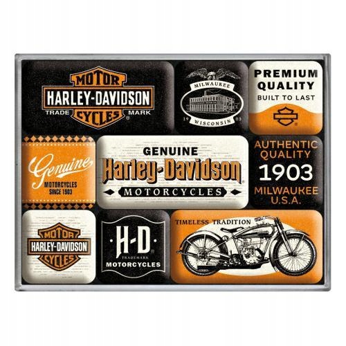 Magnes Harley Davidson 9szt Nostalgic 83133